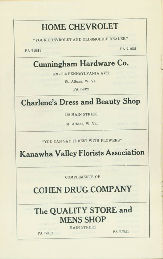 Program, Cinderella, St. Albans High School, 1955. (Ms2009-008)