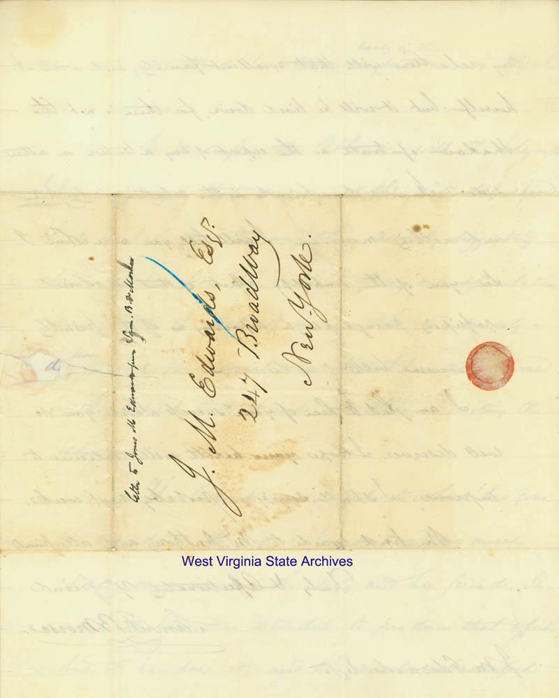 Samuel F. Morse letter to William Henry Edwards regarding invention of telegraph and the desire to communicate across the Atlantic with it, 1845. (Ms79-2)