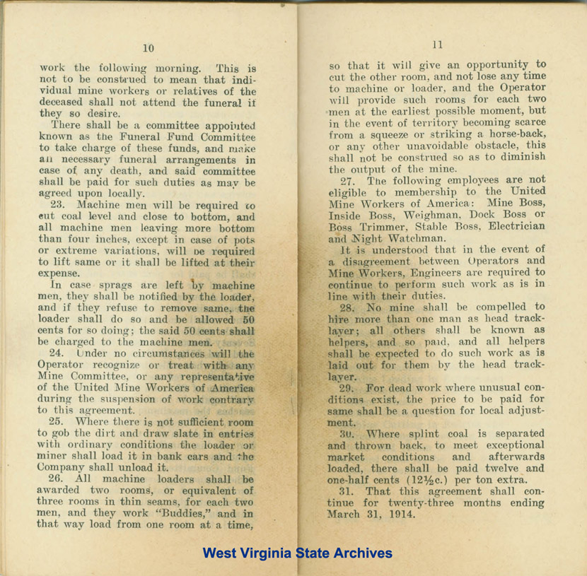 Agreement, Kanawha Coal Operators and UMW, 1912-1914. (Ms97-24)