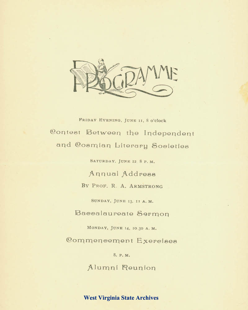 Commencement Invitation from the Glenville Normal School, 1897 (Ms2017-018)