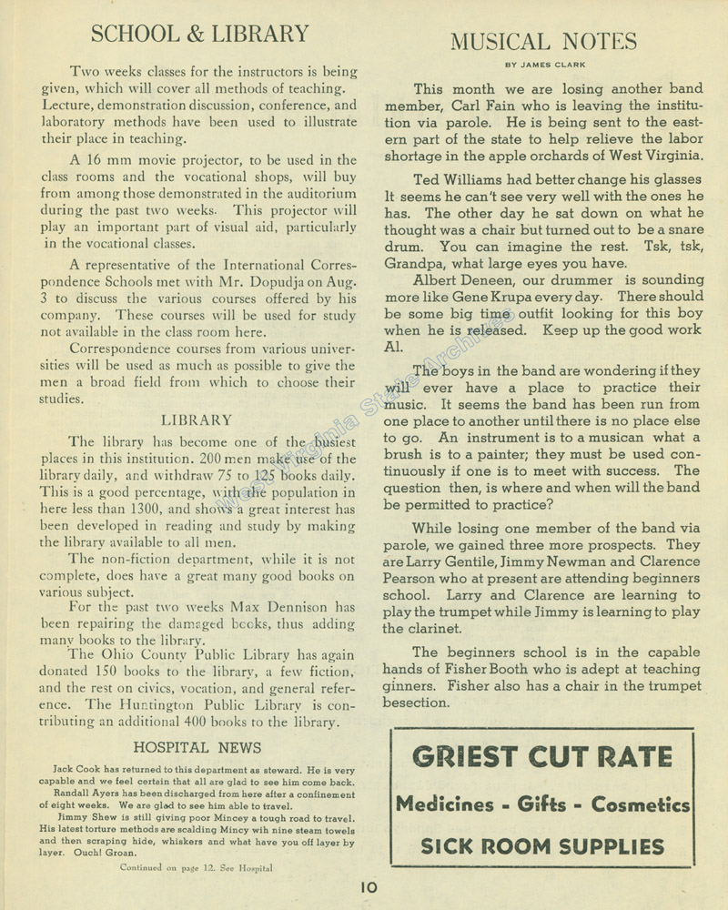 The Penscope bi-monthly newsletter published by and for the men of the West Virginia Penitentiary, 1928. (Pub 1.Pen 1.4)