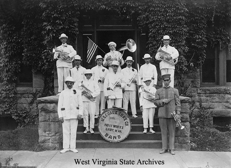 U.S. Coal and Coke No. 11 mine, Hungarian Band,  Gary, August 29, 1929. Coal Life Project Collection, West Virginia State Archives (254711)