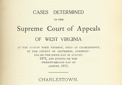 Page from West Virginia Reports, 1873-74