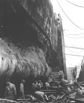 Removing patches on the USS West Virginia