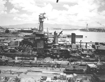 USS West Virginia in Drydock No. 1