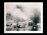 View across the Kanawha River of the power house and furnace room at Electro Metallurgical Company Kanawha works at Glen Ferris.