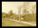 Fairmont and Clarksburg Traction Company car No. 208 at Viropa with stone crusher in background at left.