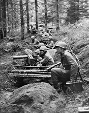 The 22nd Infantry Regiment in Hurtgen Forest. Courtesy of National Archives and Records Administration