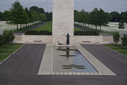 Reflecting Pool at Netherlands American Cemetery (Margraten), photo courtesy of American Battle Monuments Commission. Prior to his remains being identified, Pfc. Cook was listed on the Tablets of the Missing at Margraten, where a rosette will now be placed by his name to indicate he has been recovered.