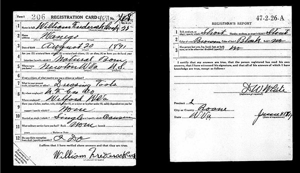 Cook Draft Registration Card