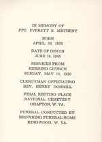 Funeral card