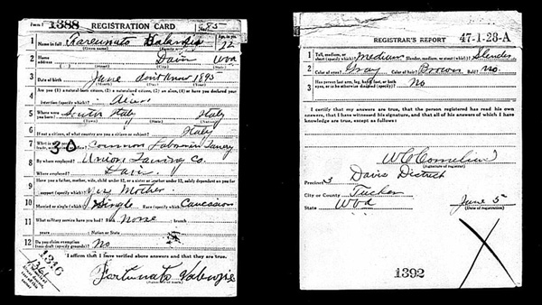 draft registration card